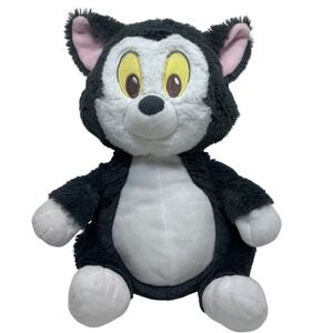 Disney Store Figaro Plush Cat Pinocchio Grey White Stuffed Animal 10" Nursery